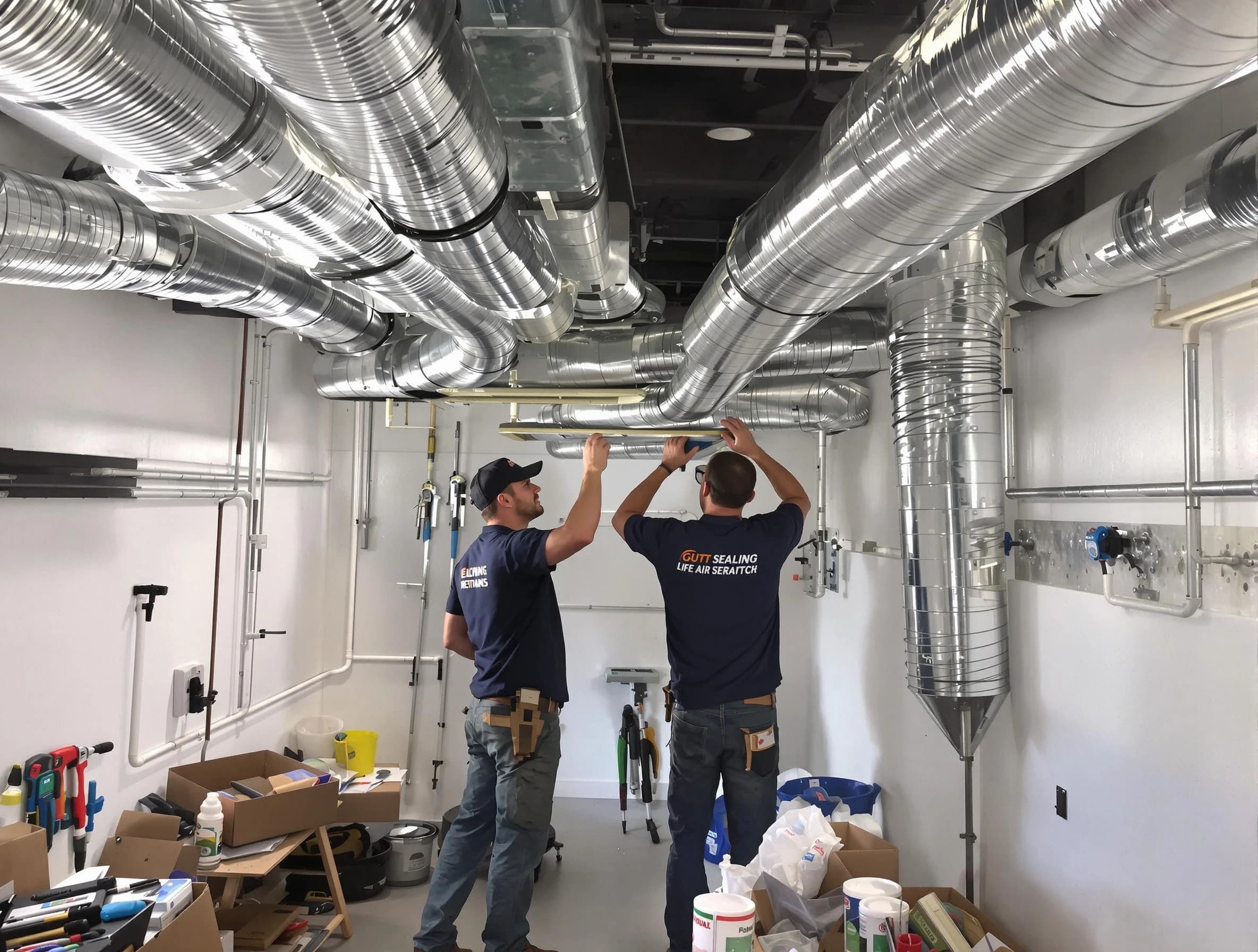 Forest Park Air Duct Cleaning technician applying professional duct sealing solutions in Forest Park