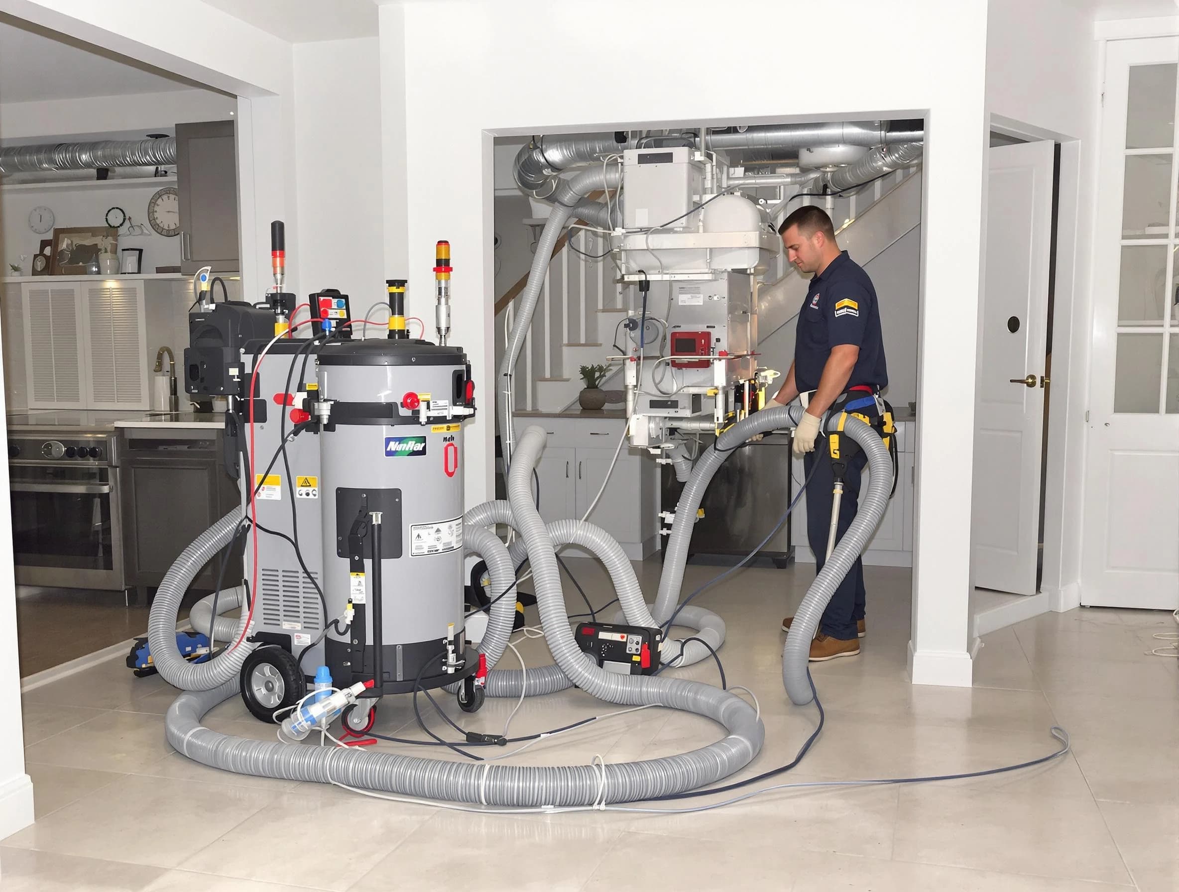 Forest Park Air Duct Cleaning technician operating negative pressure cleaning equipment for thorough duct maintenance in Forest Park