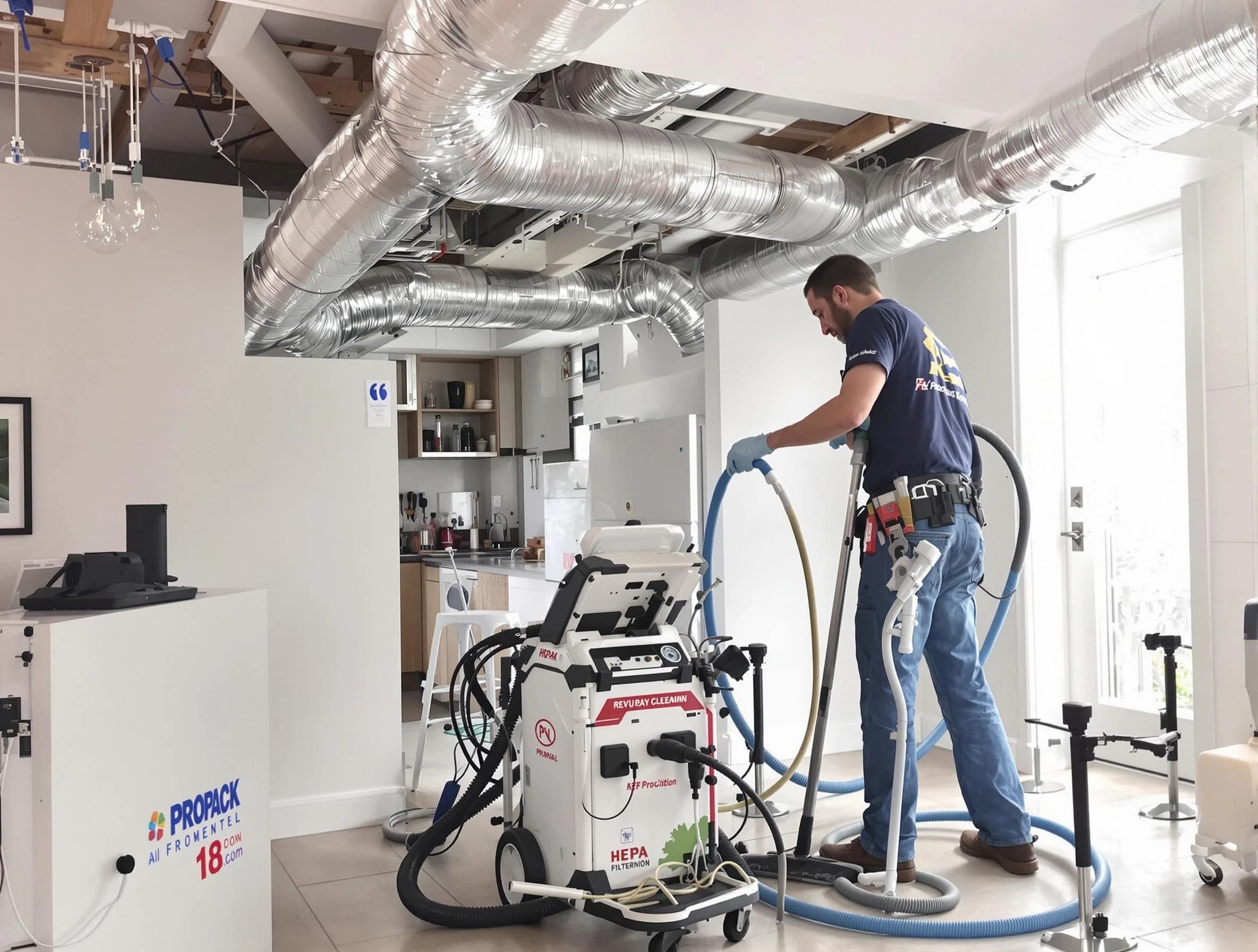 Forest Park Air Duct Cleaning technician performing advanced pure duct cleaning with specialized equipment in Forest Park