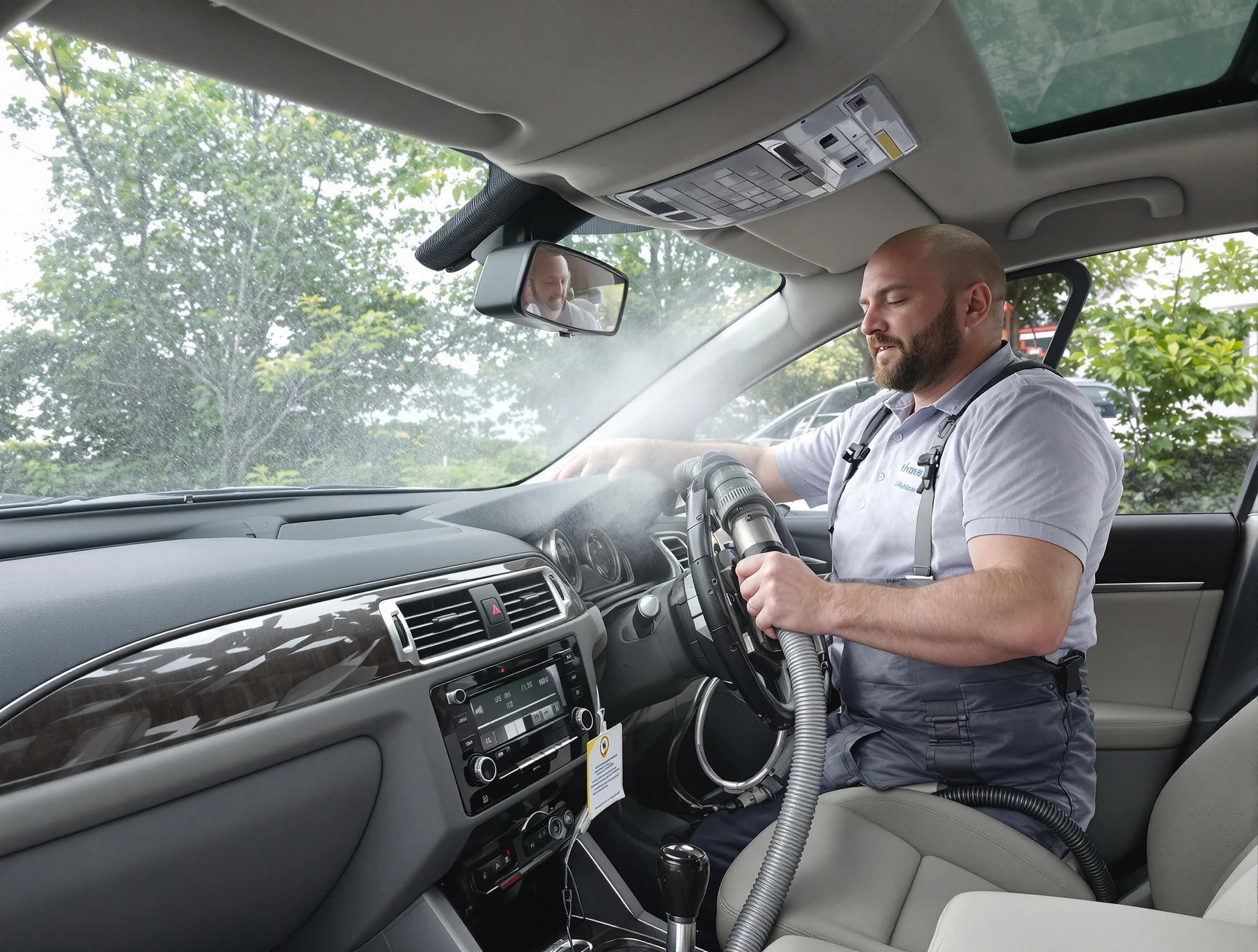 Forest Park Air Duct Cleaning specialist performing professional car duct cleaning in Forest Park