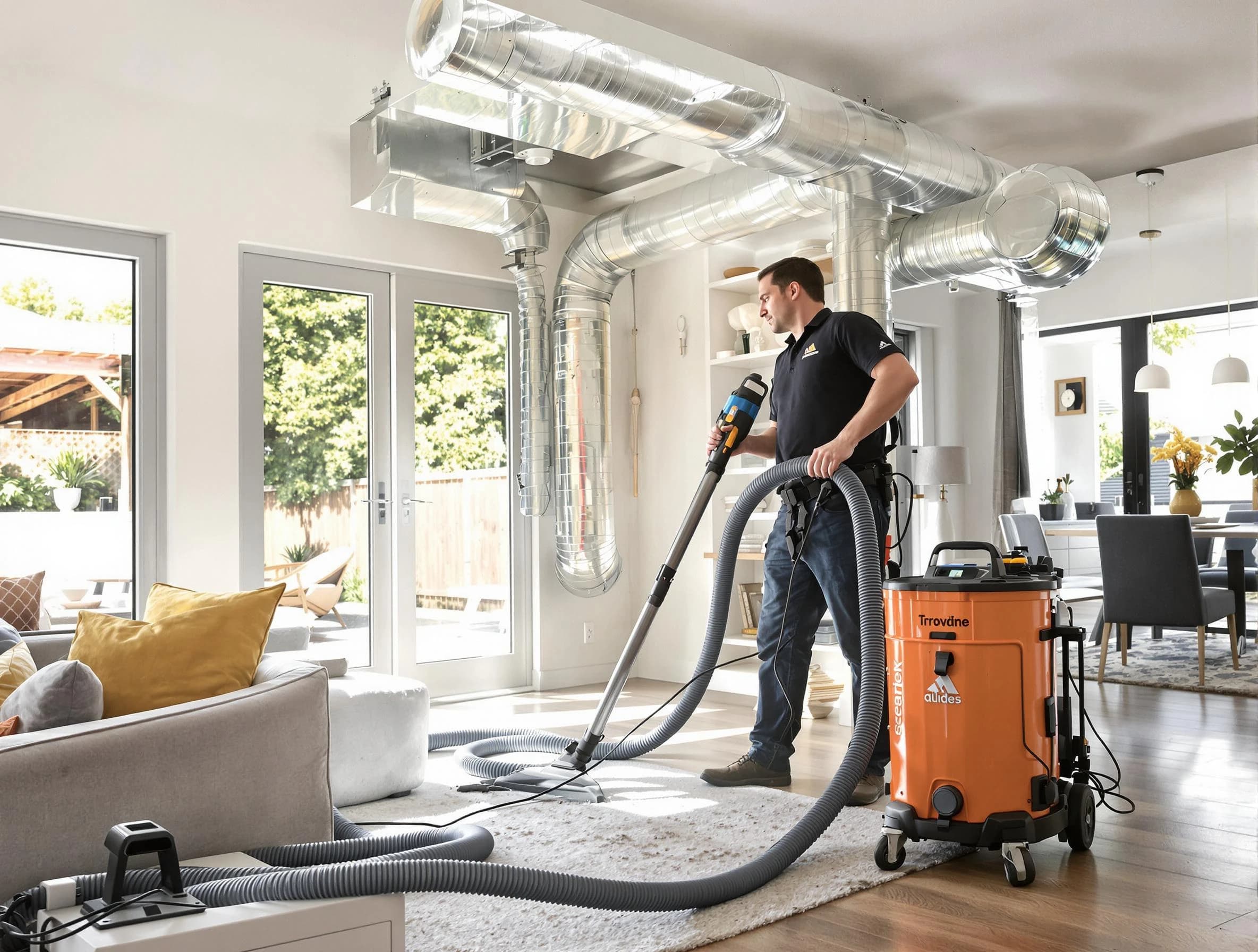 Forest Park Air Duct Cleaning specialist performing thorough residential duct cleaning using advanced equipment in Forest Park