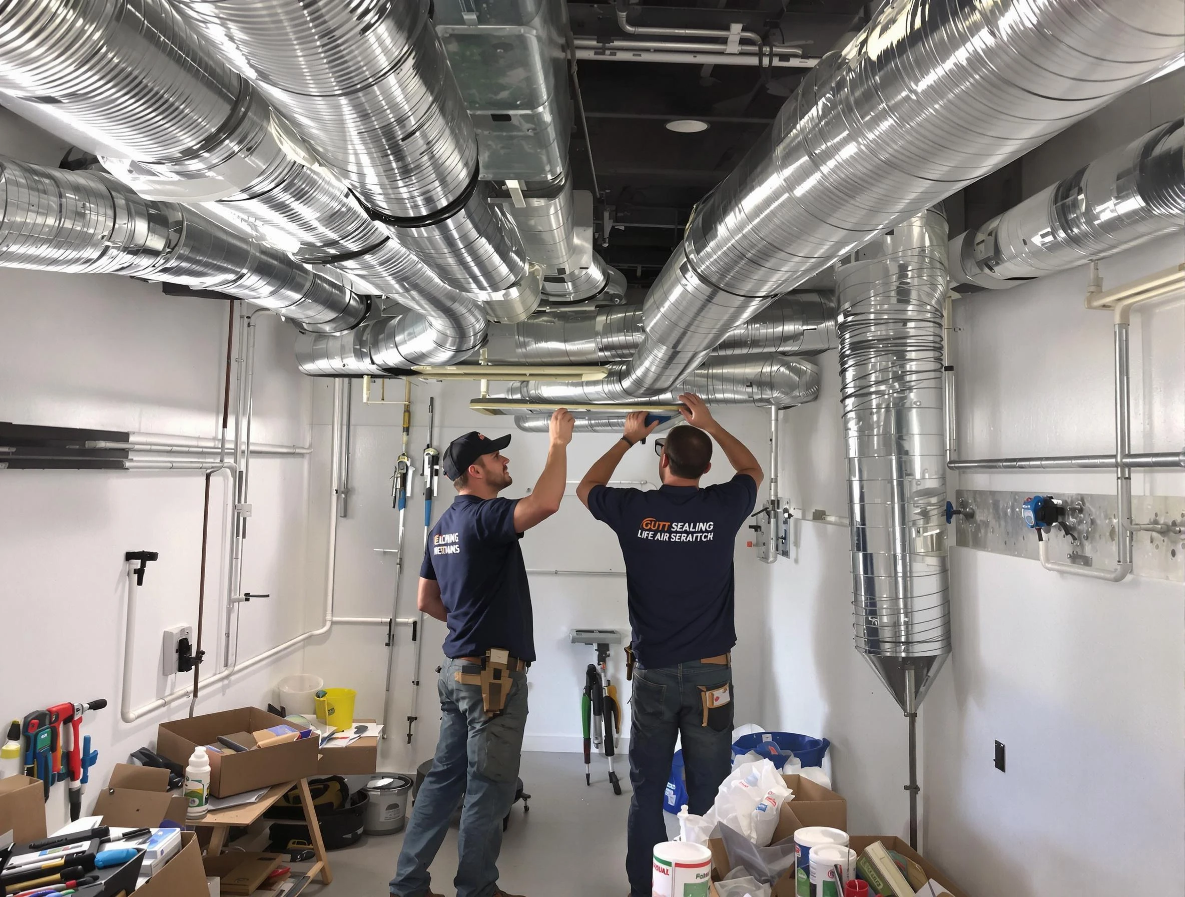 Forest Park Air Duct Cleaning technician applying professional duct sealing solutions in Forest Park