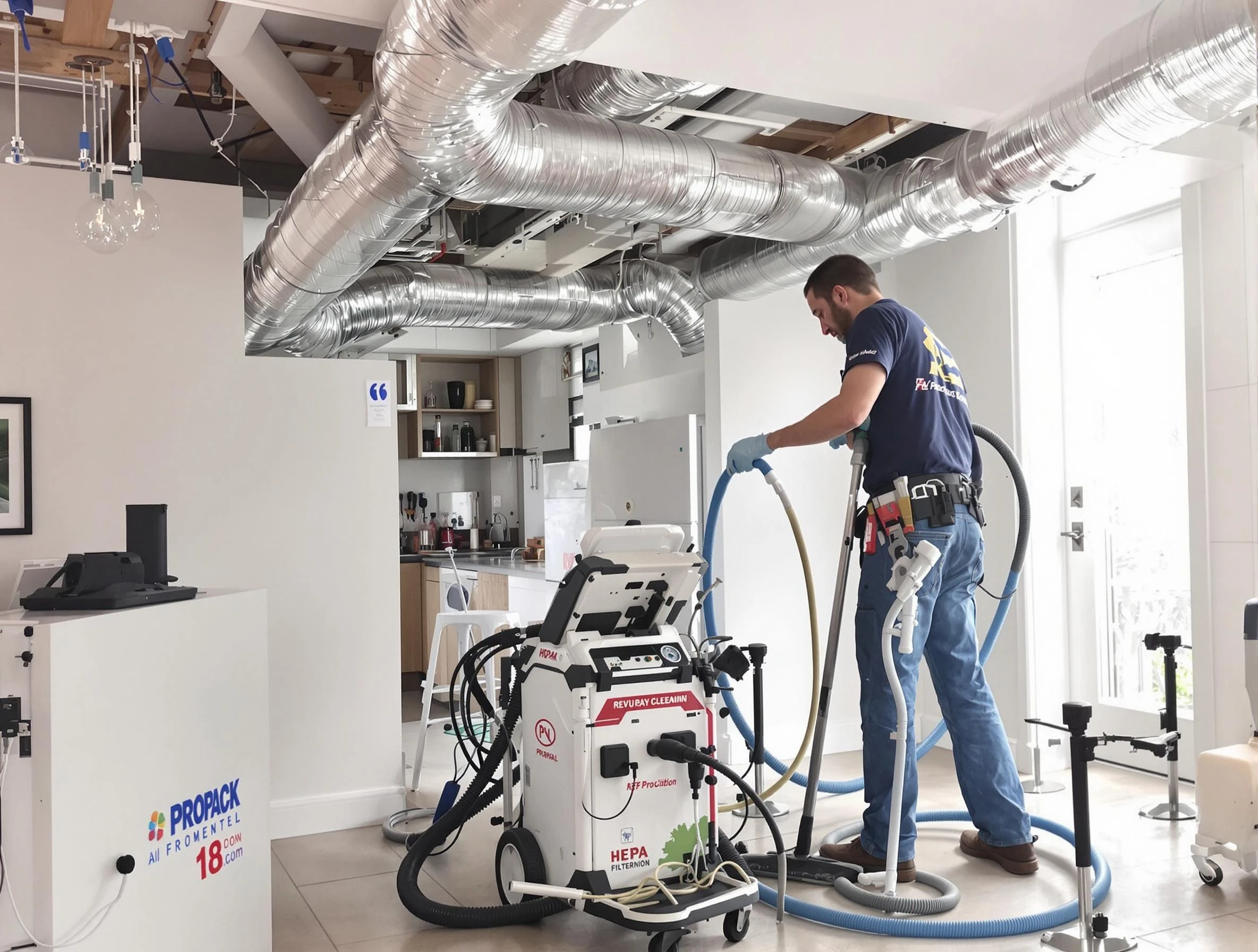 Forest Park Air Duct Cleaning technician performing advanced pure duct cleaning with specialized equipment in Forest Park
